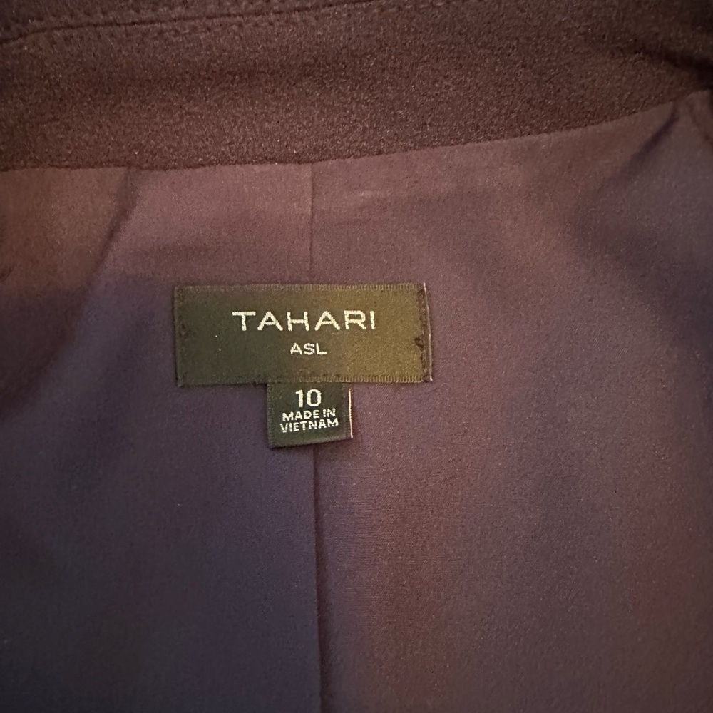NWT Tahari Women's Dark Navy Belted Pants Suit - Picture 5 of 7